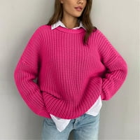 Пуловери за жени Нови ежедневни свободни мързеливи пуловер на вятъра Външно износване пуловер с дълъг ръкав кръг