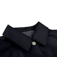 Жени Fau кожени ежедневни яке Лапи мода модно палто черен размер l