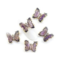 Bueautybo 3d Mi Butterfly Nail Charms, Butterfly Rhinestones for Nails Decor Nail Art 3d Butterfly Metal Gold Art Art Crystal Nail Luds for Women Girls Home Salon Diy Manicure Accessory