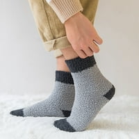 Мъже размити чорапи Зимни коралови чорапи Средно сладък домашен солиден чорап