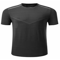 Капреза мъжки мускулни ризи с къс ръкав кръгла яка твърд цвят тренировка топ спортни върхове обикновена тениска