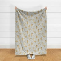 Луксозно кадифено одеяло, 50 70 - бреза мечки редовно мека горчица Жълта гора Златно мече есенно одеяло от спор