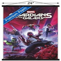 Marvel's Guardians of the Galaxy Video Game - Ключов плакат на Art Wall с дървена магнитна рамка, 22.375 34