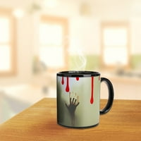 Керамична чаша Цвят промяна ужас призрак топлина чувствителна чаша за пиене на гореща вода Напитки Чай Кафе