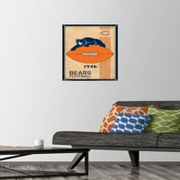 Чикагските мечки - ретро лого стенен плакат с бутални щифтове, 14.725 22.375