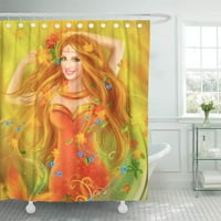 Изкуство фантазия красива фея жена есенна природа моден портрет абстрактна душ завеса