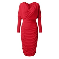 Удобни модни рокли за Свети Валентин Дамски ежедневни рокли Плаж вечерни парти рокли дълга рокля червена