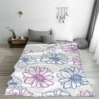 Цветя венчелистчета горски шаблон хвърляне на одеяло, супер меко антилигиращо одеяла на фланела, 50 x40