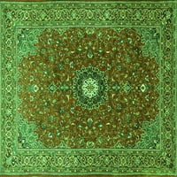 Ahgly Company Indoor Square Medallion Green Традиционни килими, 4 'квадрат