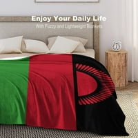 - Дайк Малави флаг одеяло, страната флаг хвърля, плюшени супер мека топла фланела одеяло за диван легло диван покриване стол-голям подарък за приятел Мъже Жени 40 Х50