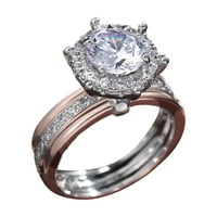Пръстен за жени разкошен Творчески двуцветен циркон годежен подарък Дамски пръстен