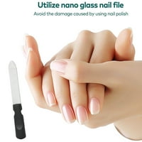 Файла за нокти от неръждаема стомана с дръжка против приплъзване и кожен калъф, двустранно и подава нокти лесно за мъже и жени
