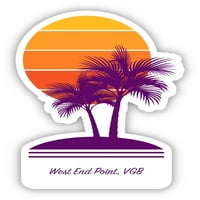 West End Point British Virgin Islands Сувенир винилов стикер стикер Палм дизайн
