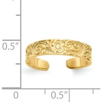 14k жълто злато цвете пръстен пръстен на пръста, направен в Перу K3831