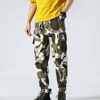Панталони за мъже на Munlar за мъже, мъжки модни отпечатани джобни спортни спортни панталони