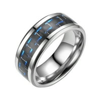 keusn възрастен мода нова трицветна двойка въглеродни влакна титаниев стоманен пръстен