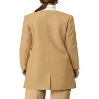 Уникално Дамско минималистично бизнес зимно палто без яка