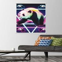 Джеймс Букър-панда рейв плакат за стена с дървена магнитна рамка, 22.375 34