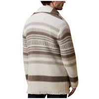 Зимни Мъжки удебелени Райета жилетка пуловер плетено топло яке