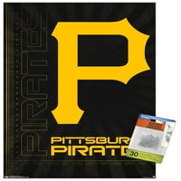 Pittsburgh Pirates - Плакат за стена с лого с бутални щифтове, 14.725 22.375